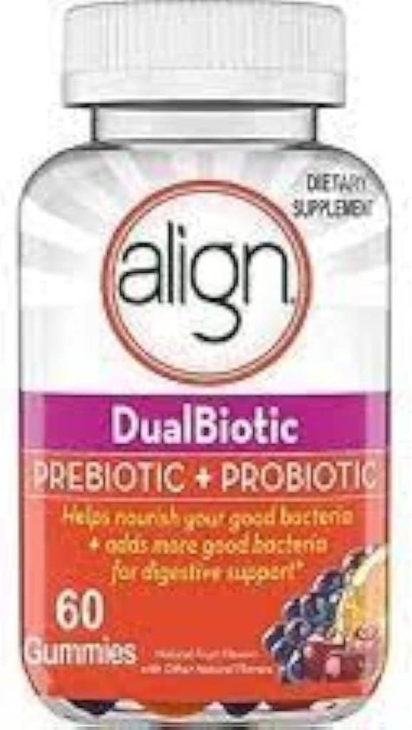 Align Prebiotic + Probiotic Gummies Natural Fruit Flavors - 60 CT, Paket 3