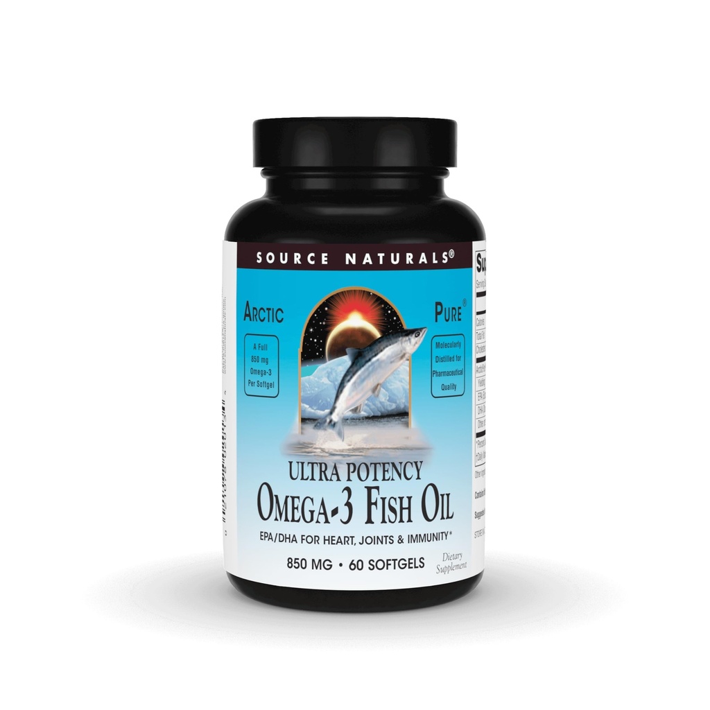 Sumber ArticPure Ultra Potency 850 mg Omega- 3 Minyak Ikan - 60 Softgels
