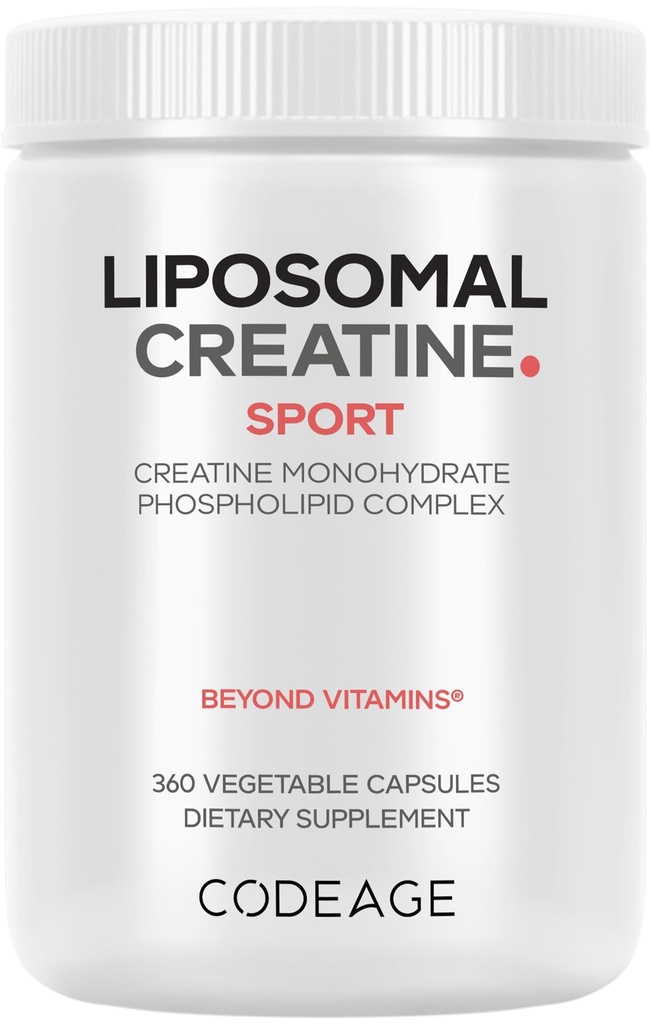Codeage Lipomal Creatine Monohydrate Supplement, Creatine Creatine Creatine Creatine Monohydrate Suplement, Creatine 2500mg - 3 Bulan Suppply, Micronized, Creatine Muscles Sports Nonition and Athletes, Non-GMO - 360 Capsules