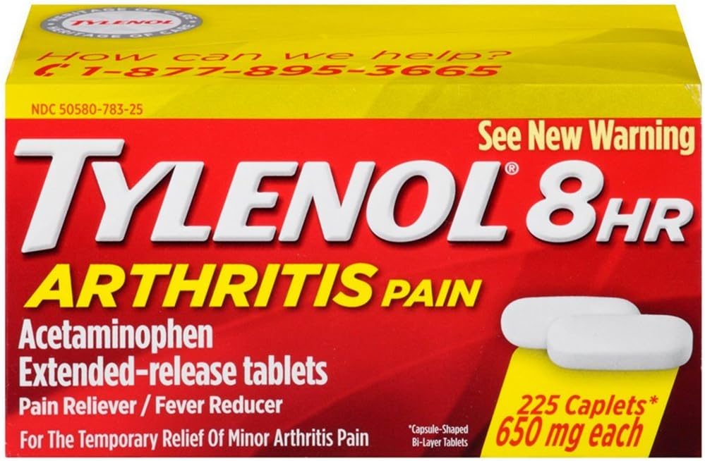 Tylenol 8 Hour Arthritis Pain Reliever Fever Reducer Extended Caplet, 225 Count