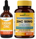 Sandhu Herbals Liquid Zinc Drops 4 Oz & Zinc Capsules 60 Count Supplemen 124; Supports Imune dan Skin Health 124; Made in USA