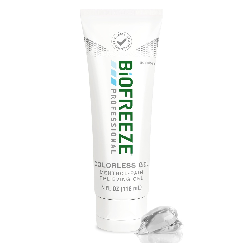 "Biofreeze Profesional Gel Relief, Lue & Lower Back Pain Relief, Arthritis Pain Reliever, Sore Muscle Relief, Neck Pain Relief, Memoling Joint Pain Relief, Colless Menthol Gel 4 Fl Oz
