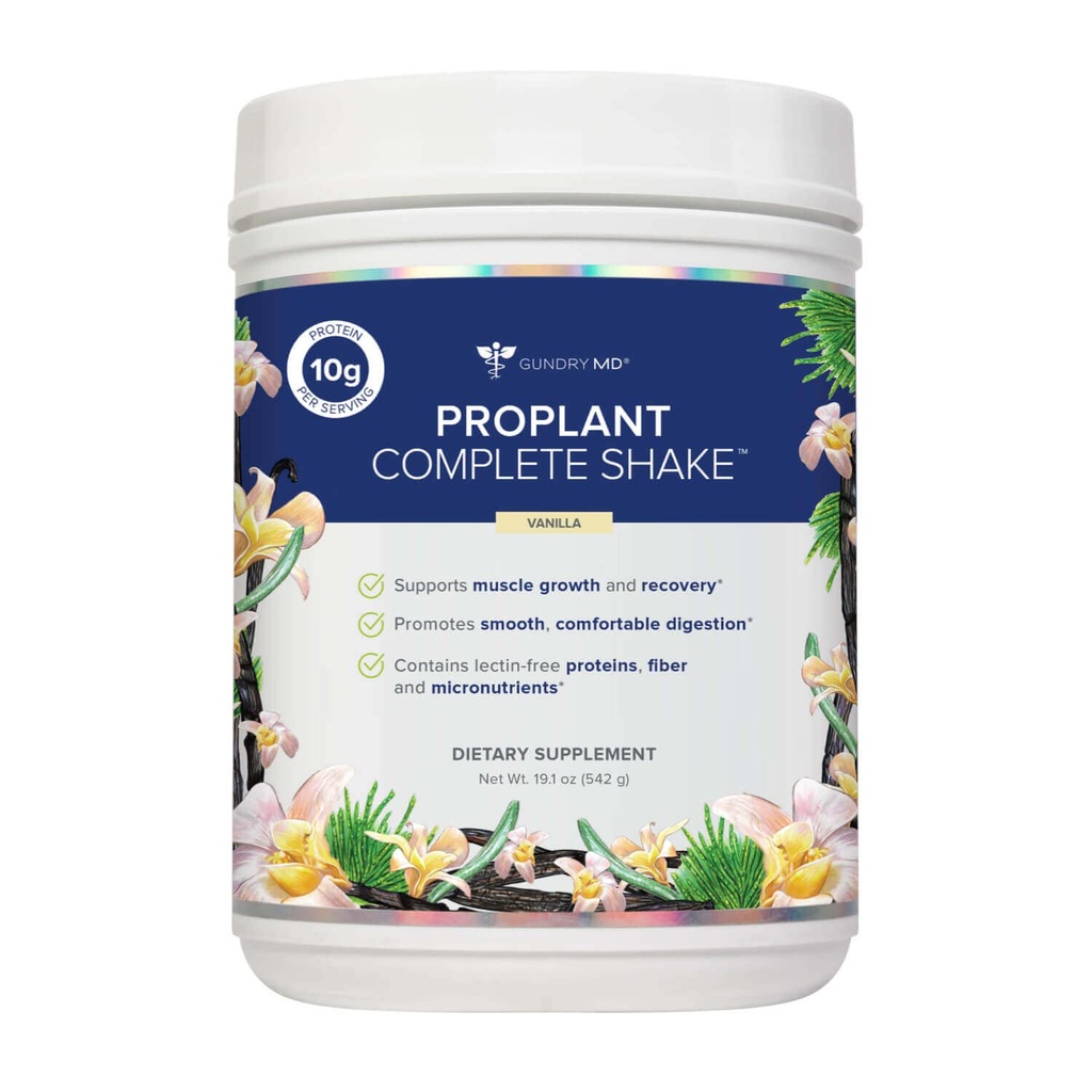Gundry MD ® Pro Plant Complete Shake ™ High- Fiber Plant Protein Blend, 20 Servis (Vanilla)