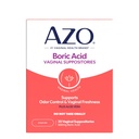 AZO ® Boric Acid Vaginal Suppotory, Membantu Dukungan Kendali Odor dan Kesehatan Intimate Dengan Clinical Studied Bic Acid, Non- GMO, 30 Count