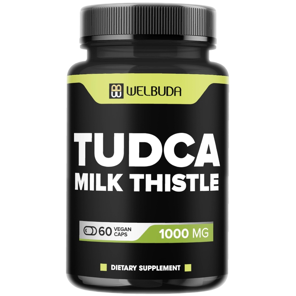 WELBUDA 1000mg Tudca Tambahan dengan Ekstraksi Ubin Milk - 60 Vegan Capsules - Dukungan untuk Sistem Imune, Kesehatan Diconvention, Purication Tubuh & Kesehatan Otak