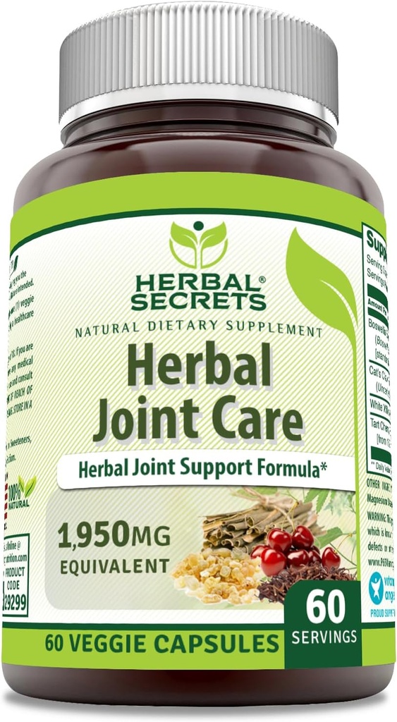 Herbal Secrets Care Gabungan 1950 Mg per Serving Suplemen 126; Veggie Capsule 124; Berisi Boswellia Extract, Willow Putih, Cakar & Tart Cherry Powder 124; Dibuat di USA (1 Pack, 60 Count)