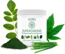 VORG SuperGreens - # 1 Superfood Powder Hijau dengan Chlorella, Barley Grass, Moringa, Kelp, Spirulina, Wheatgrass - 100% Organik - Propoles, Fiber & Enzymes (1 Week Suppply)