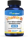 120 Capsules Delivers 500 mg dari Vitamin B1 dalam Suplemen Benfotiamine ini, yang Non-GMO, Vegan, dan Gluten- Bebas