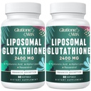 8-in- 1 Lipomal Glutathione 2400 MG, Asorpsi Tinggi Formula Anti-Softget - dengan Acid Hyalanic, Alpha--Lipoic Acid, Resveratrol - Skin, Liver Detox & Imune System, 120 Softgels