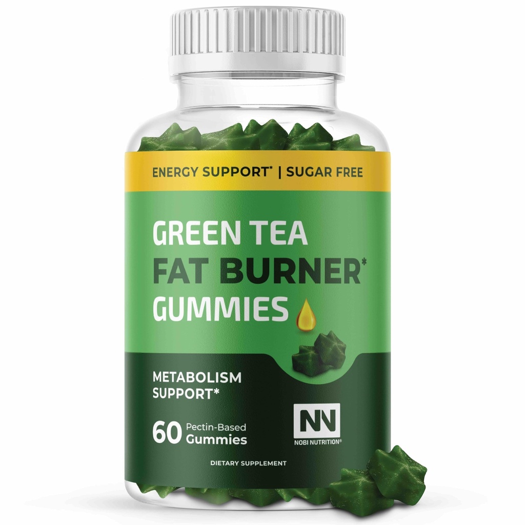 Green Tea Fat Burner Gummies for Wheight Loss 124; Metabolism Boost & Appetite Suppresan dengan Green Coffee Bean dan Garcinia Camigia 124; Pills to Burn Belly Fat for Women & Men by Nobi Nutrition