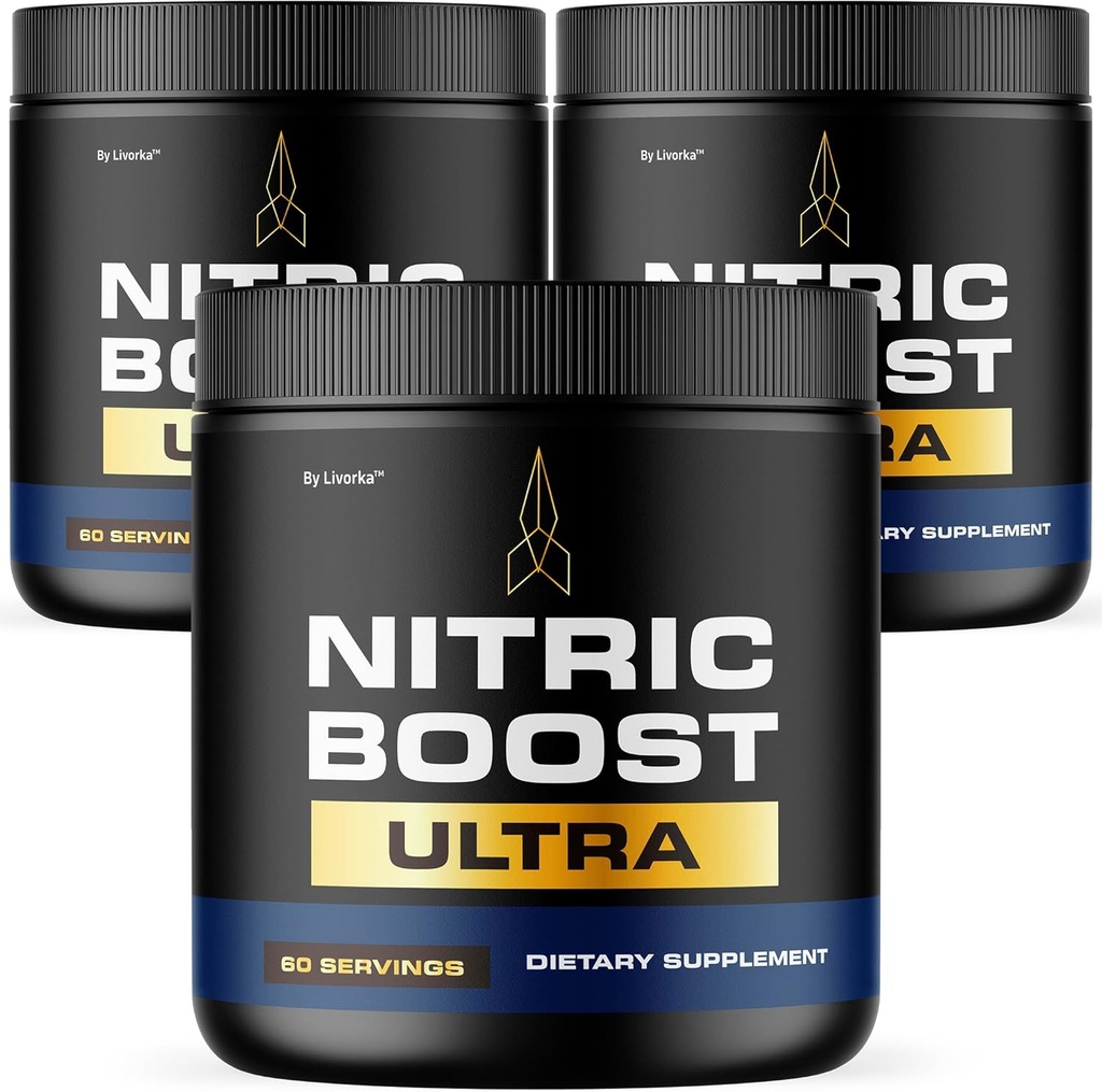 LIVORKA (3 Pack) Nitric Boost - Nitric Boost Ultra Purple Powder for Men, NitricBoostUltra Powder, Boost Energy dan Dukungan Gaya Hidup Aktif, 180 Servis Selama 3 bulan