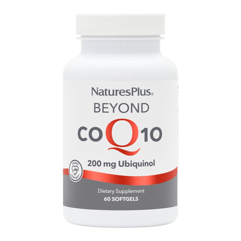 NaturesPlus Beyond CoQ10- 200 mg Ubiquinol - 60 Easy to Swallow Softgels - Potency Tinggi, Suplemen Absorpsi Tinggi, Promotes Heart Health, Antioksidant - 60 Servis