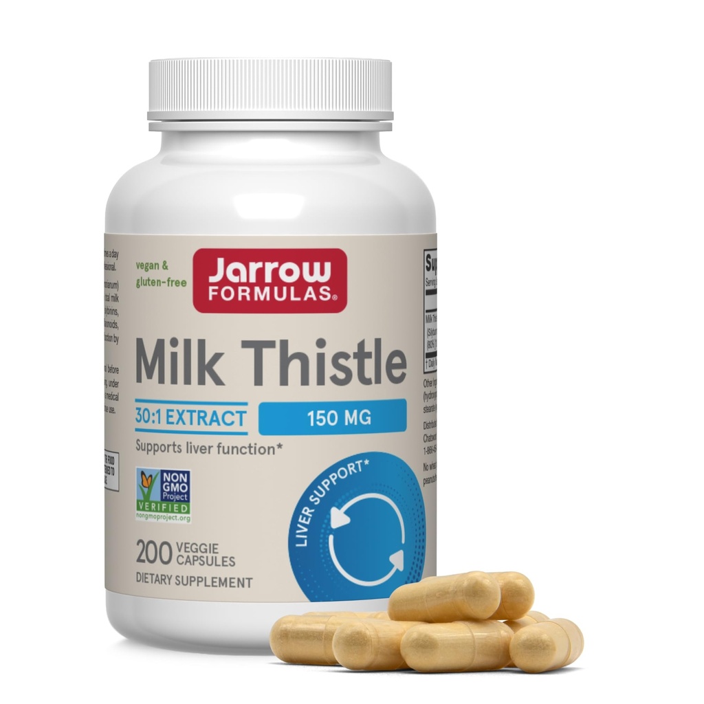 Jarrow Formula Milk Thistle 150 mg dengan 30: 1 Standardisasi Silymarin Extract, Dietary Support untuk Liver Fungsi, 200 Veggie Kapsules, 66200 Hari Suppply