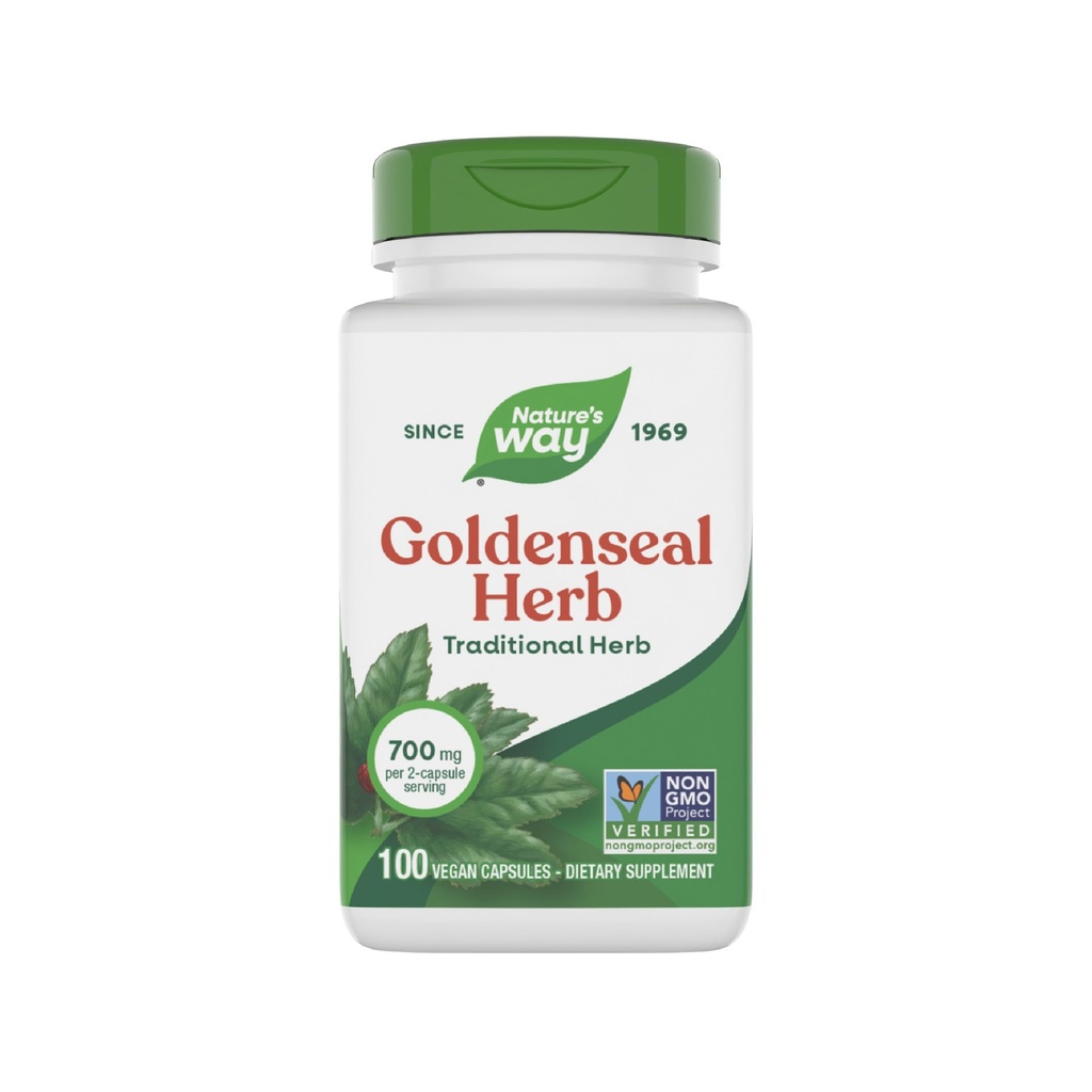 Nature 's Way Goldenseal, Tradisional Herb, 700 mg per 2- Capsule Serving, Proyek Non-GMO Verified, Vegan, 100 Kapsul