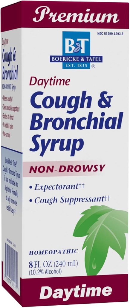Nature 's Way Boericke & Tafel Daytime Cough & Bronchial Syrup, Cough Supresan & Expectorant, Non-Drowsy, 8 Fl. Oz
