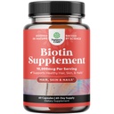 Natures Craft 10.000 mcg Pure Biotin Pills for Women - Promotes Thicker dan Fuller Hair. Tambahan Alam untuk Perkembangan Rambut Tebal Shiny - Vegetarian Vitamin Capsules - Dapatkan Clear Skin Strong Nails