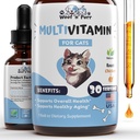 Cat Multivitamin - Promotes Sehat Skin & Coat, Gabungan Dukungan, Umur-panjang & Lebih - Cat Vitamin - Suplemen Kucing & Vitamin untuk Kucing Dalam - Kitten Vitamin - Dukungan Imune Kucing - 1oz