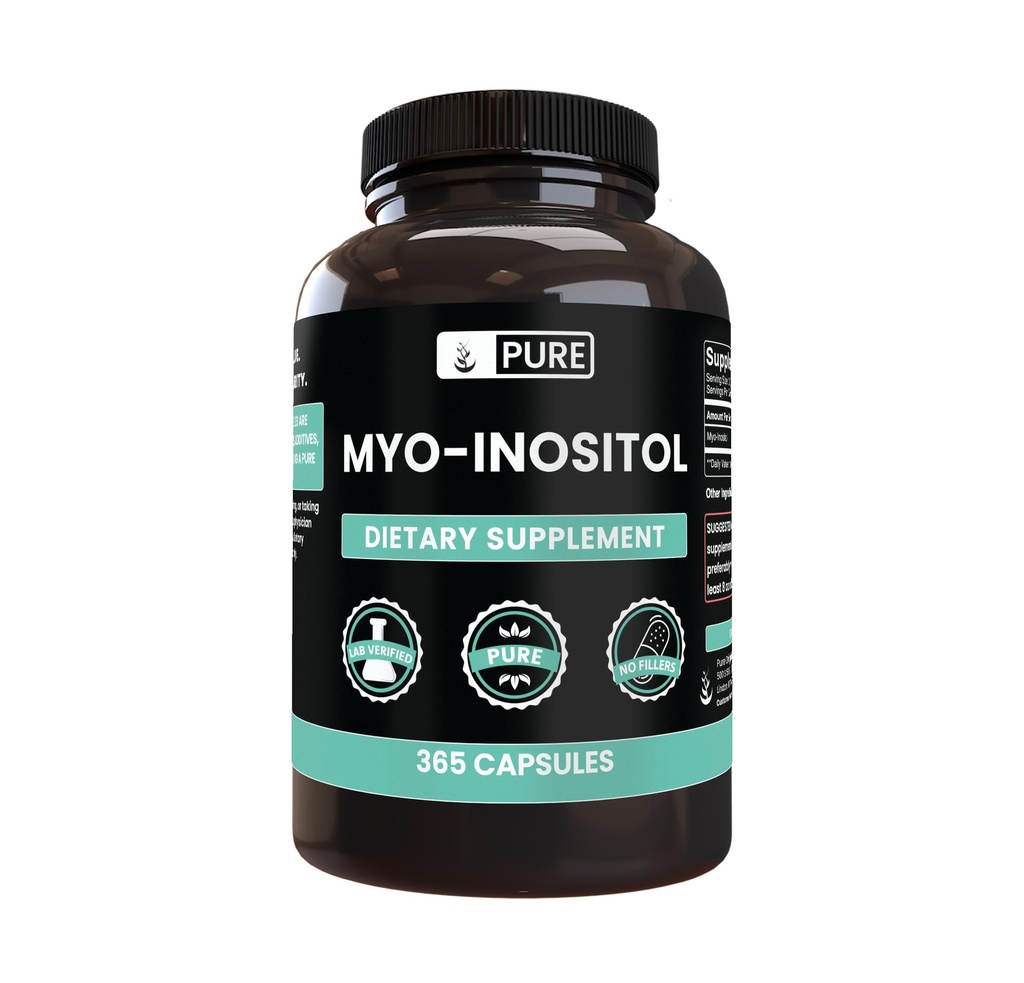 Myo- Inositol (365 Capsules) No Magnesium Or Rice Fillers, Always Pure, Lab Verified