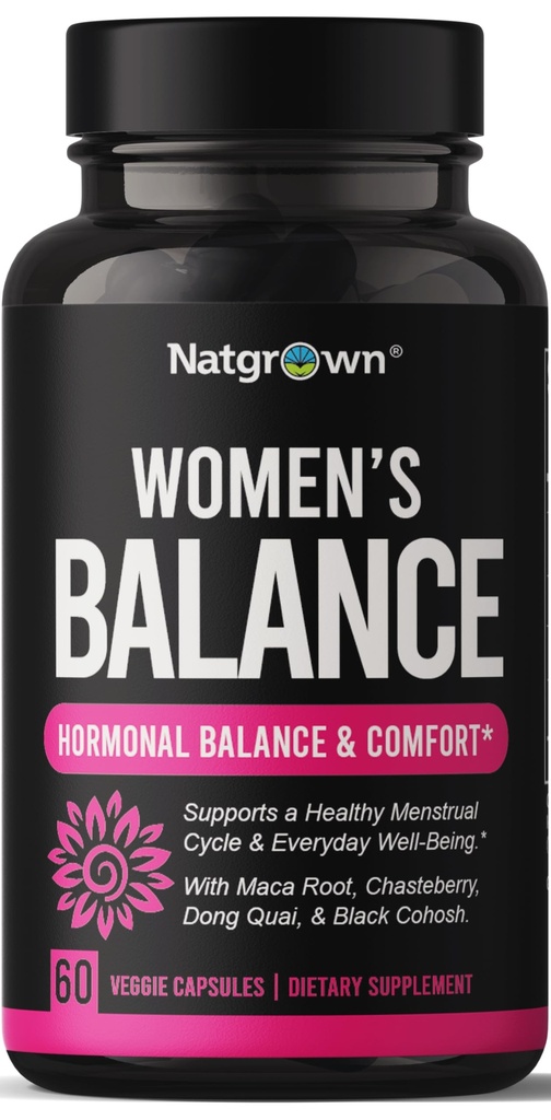 Saldo Hormone Natgrown untuk PMS & Menopause Suplemen untuk Hormonal & Menstrual dan Menstrual Dukungan Panas Membantu Bantuan Relief Panas Flashes