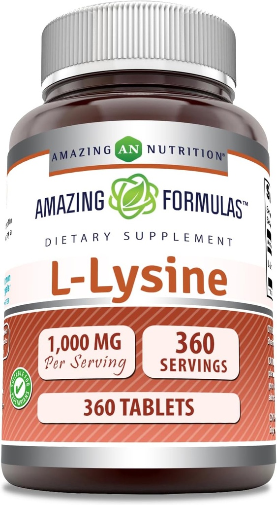Amazing Formulas L- Lysine 1000 Mg 124; 360 Tablet 126; Tambahan Dieter