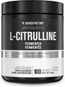 Jacked Factory L-Citrulline - Fermentasi L Citrulline Powder, Nitric Oxide Booster untuk Increased Blood Flow, Power, & Endurance - 100 Pelayan, Unflamited