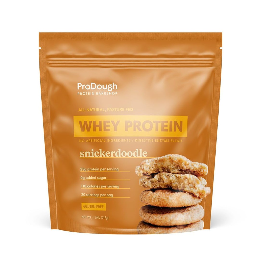 ProDough Gourmet Whey Isolate Hydrolizor Powder untuk Shake Mix-Easy Digest Enzyme Blade, 25g Protein per Serving, Natural Ingrediens, Gluten Free, Keto Friendly (Snickerdoodle)