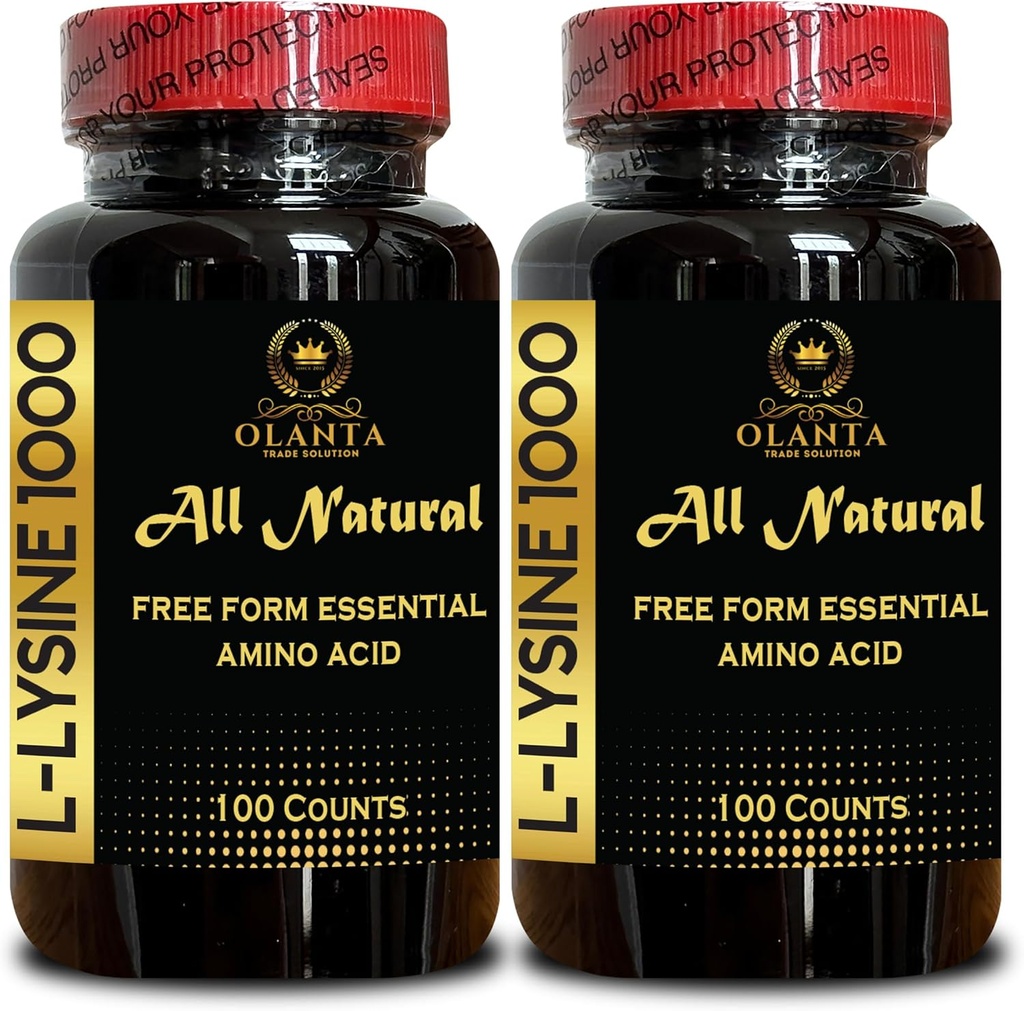 L-LYSINE 1000 mg Formulir Bebas Amino Estat - Pure 1000mg Amino Amino Suplement, Dukungan Terhubung, Formulir Acids, L Lysine Complex, Acids - 2 Botol 200 Menghitung