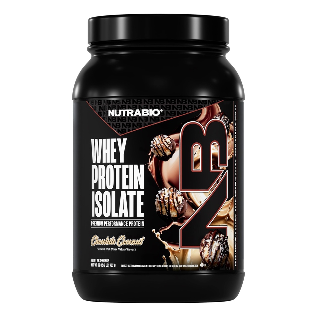 NutraBio 100% Whey Protein Isolator Protein, 25g Protein dengan Complete Amino Acid Profile, Non-GMO, Soy & Gluten Free, Low Carb, Low Calorie Whein Powder, Chocolate Dipped Macaroon, 2 Lbs
