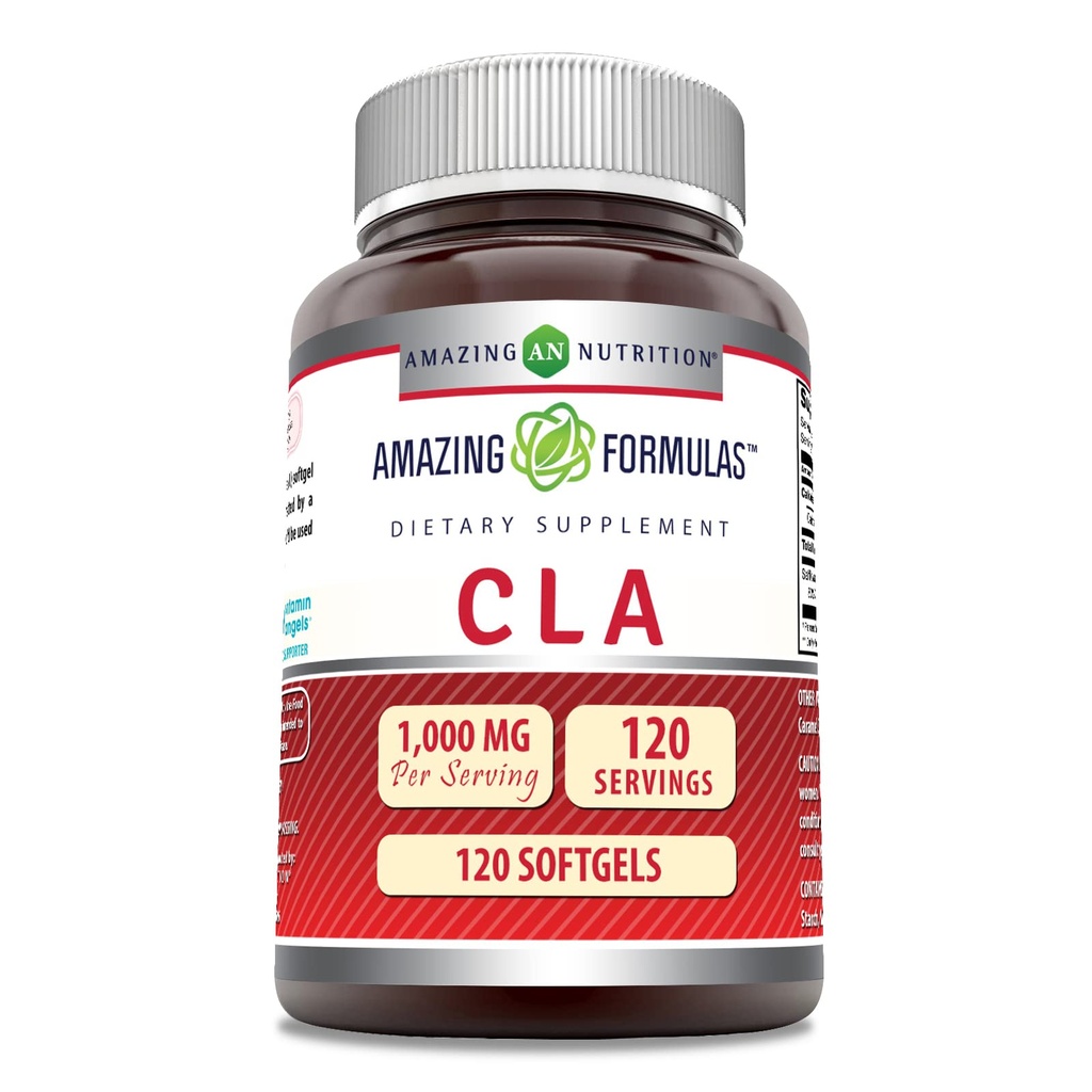 Amazing Formulas CLA Amino Acid Suplement (Suftgels 124; Tidak-GMO 124- Gluten- Free 124; Made in USA (1 Pack, 240 Count)