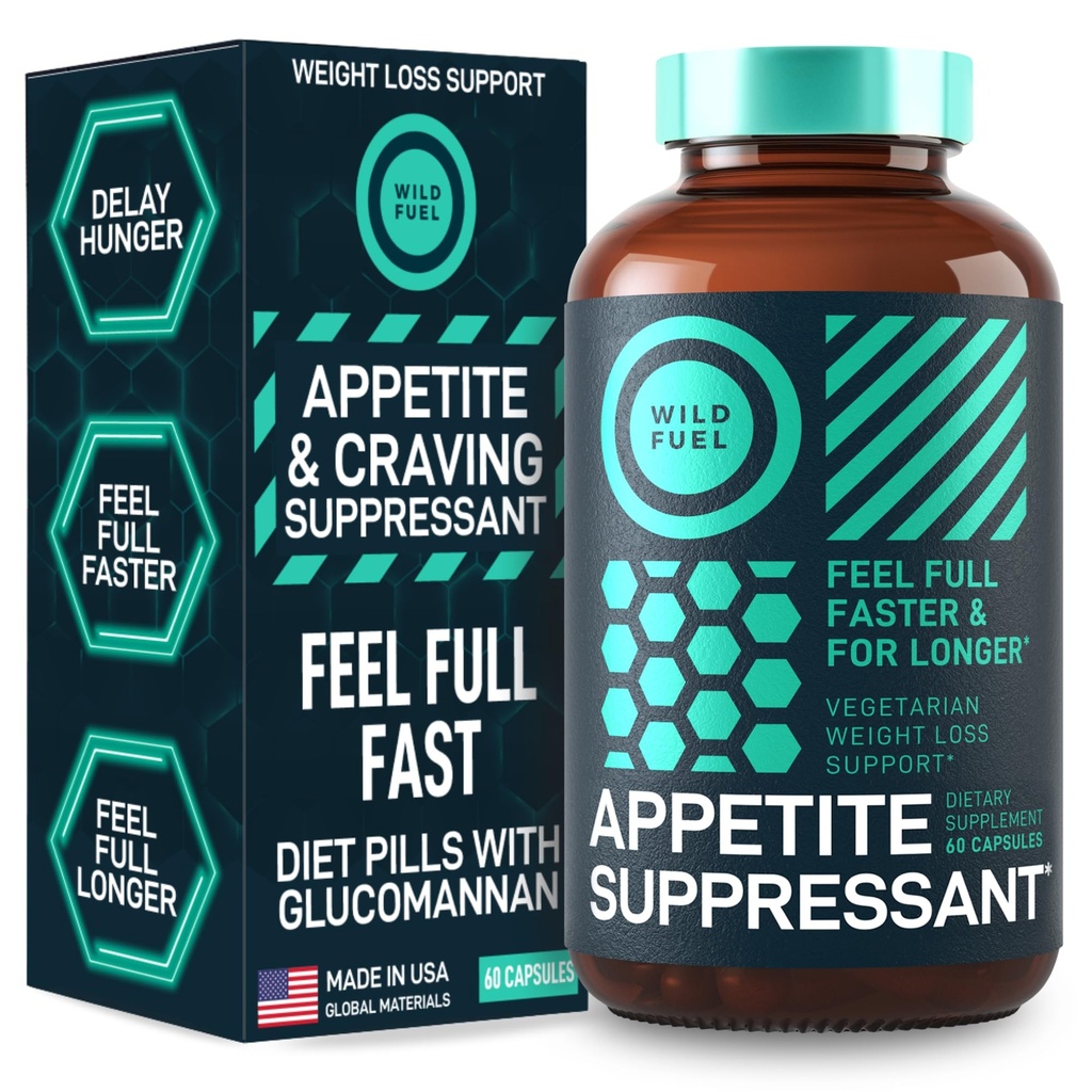 Appetite Supressant for Weight Los, Hunger Loser - Diet Pills That Work Fast for Women and Men - Garcinia Camigia, Glucomannan, White Ginney Bean Blocker dan Fat Burner - 60 Vevgie Caps