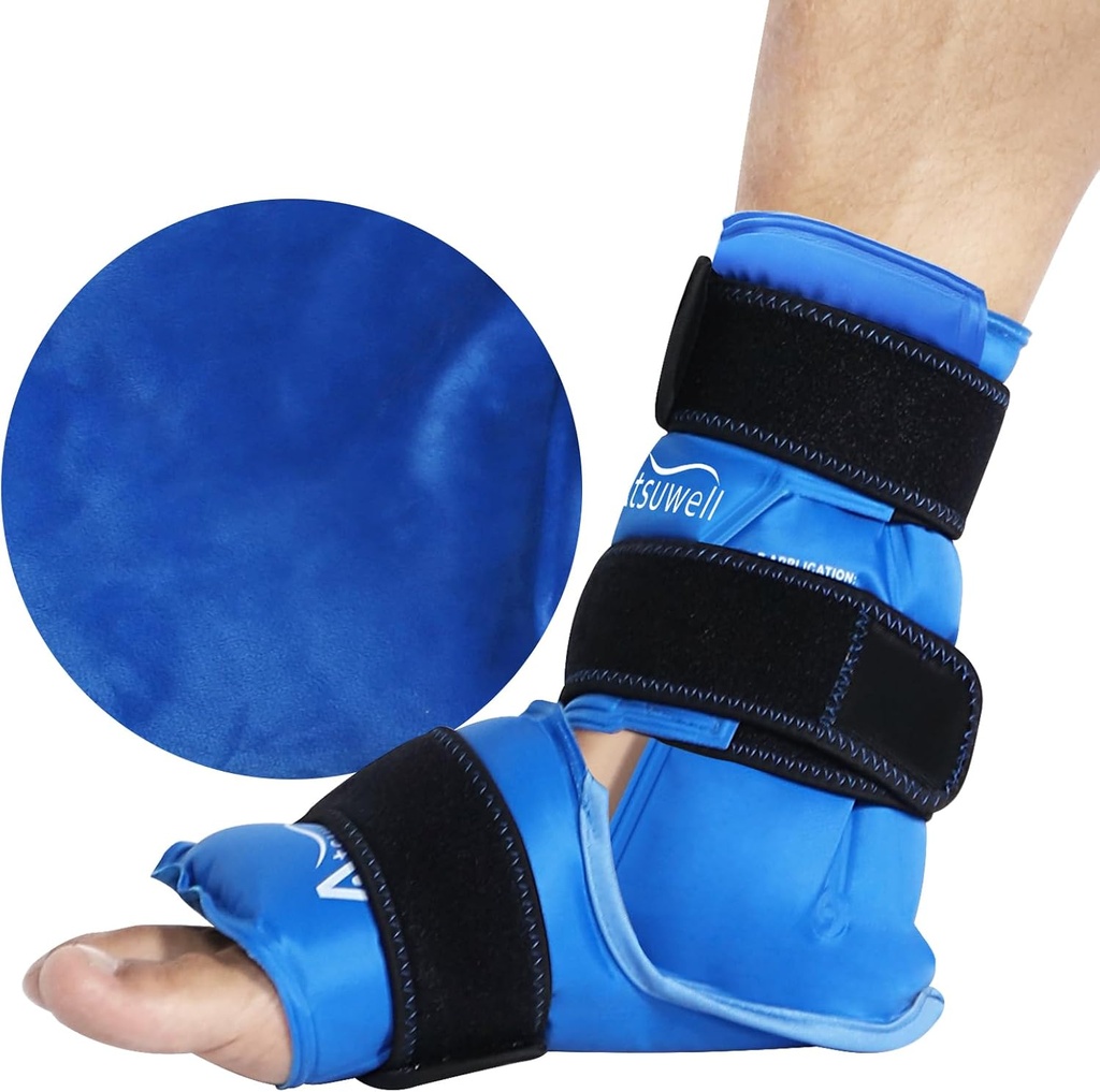 Atsuwell Ankle Ice Pack Lipat, Bisa dipakai ulang Ice Pack untuk Ankle, Large Gel Cold Pack untuk Kompresi Dingin, Fleksible Heel Gel Pack untuk Wanita Pria, Relaxation