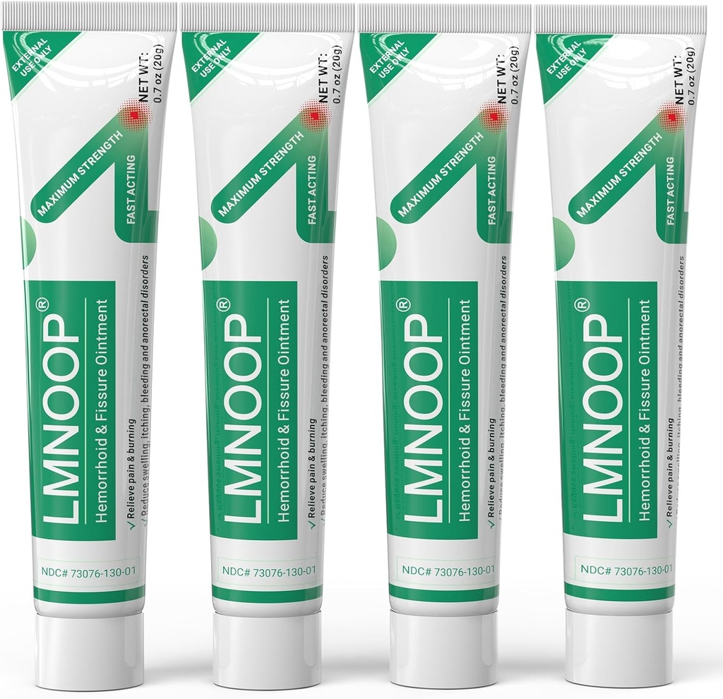 Pengobatan Perlakuan Heemorhoid Ostment, Perlakuan Kekuatan Maksimum & Bantuan Cepat untuk Rasa Sakit, Menghisap, Pembakaran, Fissure, Berdarah, Ketidaknyamanan, Last-Lasting Internal & External Heemperhoid Cream (4- Pack)