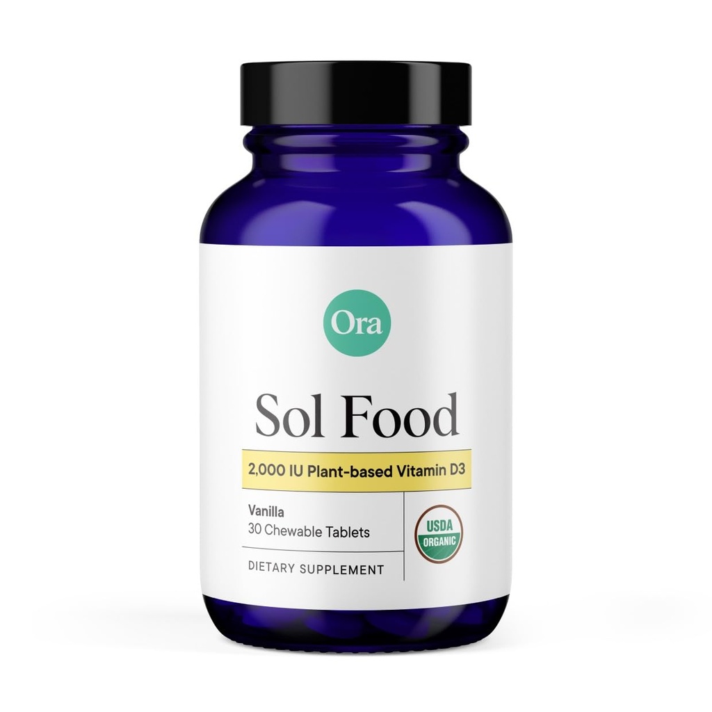 Ora Organik Vitamin D3 2000IU - Vegan Vitamin D Chewables dari Lichen for Bone Health, Imune Support, & Mood 124; Maksimum Absorpsi - 1 Bulan Supply, 30 Vegan Vanilla murah Tablet Vanili