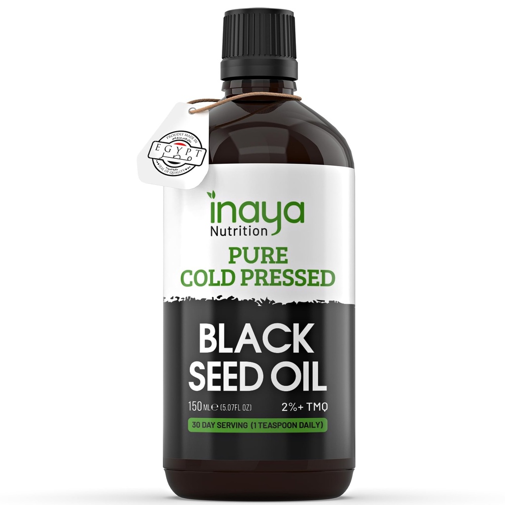 Nigella Sativa Black Seed Oil - Murni Cold- Tertekan dengan 2% Thymoquinone 124; Mesir Sourced Alar4; Nutrient- Kaya untuk Kesumur, Rambut & Skin Care 124; 30 Hamba di Glass Bottle