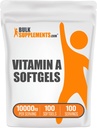 BulkSuplements.com Vitamin A 10.000 IU Softgels - Vitamin A Retinyl Palmitate, Vitamin A Pills - Vitamin A Suplemen - Gluten Bebas, 1 Softgel per Serving, 100 Softgel