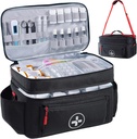 Obat-obatan Travel BAGSFY Bag Organizer, Kotak Medis Kosong, Penyelenggara Botol Pil untuk Rumah, Penyimpanan Obat-obatan Large, Kasus Perjalanan Pertama Bantuan Pertama Kit Bags Kosong, Kit Darurat.