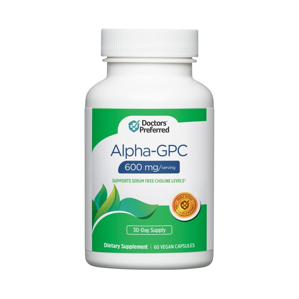 Tambahan Alpha GPC - Premium Formula. 600 MG / Serving, 60 Vegan Kapsul, 30- Day Suppply