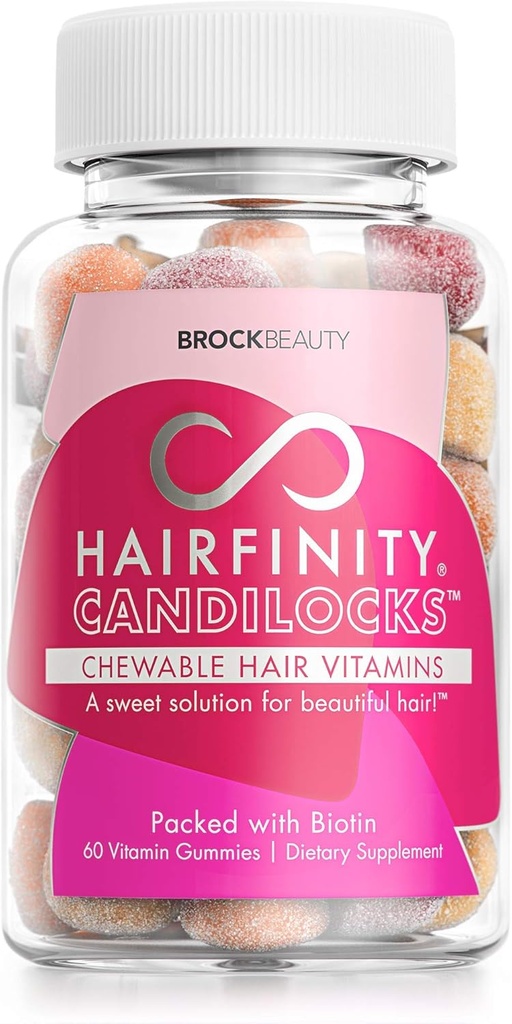 Hairfinity Candilocks Chewable Hapamin - Gummies ilmiah diformulasikan dengan Biotin, Inositol, dan Choline for Longer, Stronger Hair Growth (60 Vegetarian Gummies)