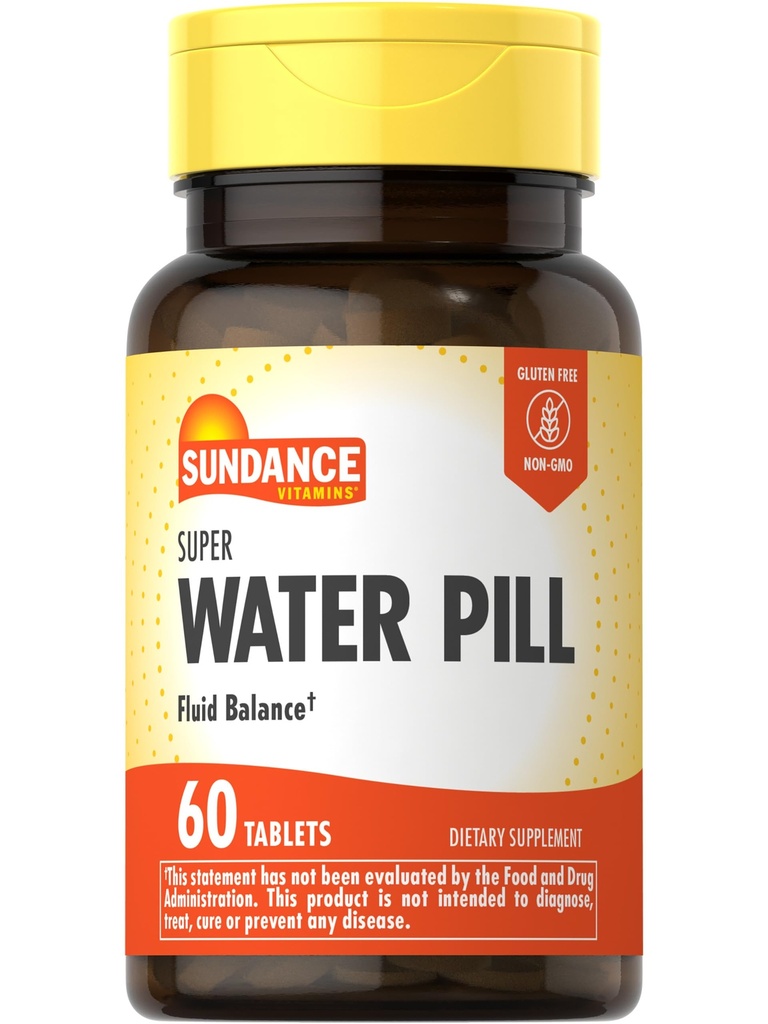 Sundance Water Pill 124; 60 Tablet = 124; Fluid Balance Suplement: 124; Vegetarian, Non- GMO, dan Gluten Free Formula
