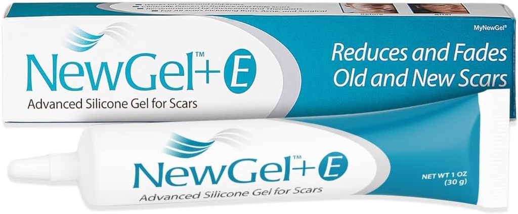 NewGel Plus Scar Gel by MyNewGel Advanced Professional Silicone Treatment for Old and New Scars w Vitamin E, High- Potency for Bedah, Kelope, Burns, and Facial Blemish Scars (30 Grams) - 1 oz
