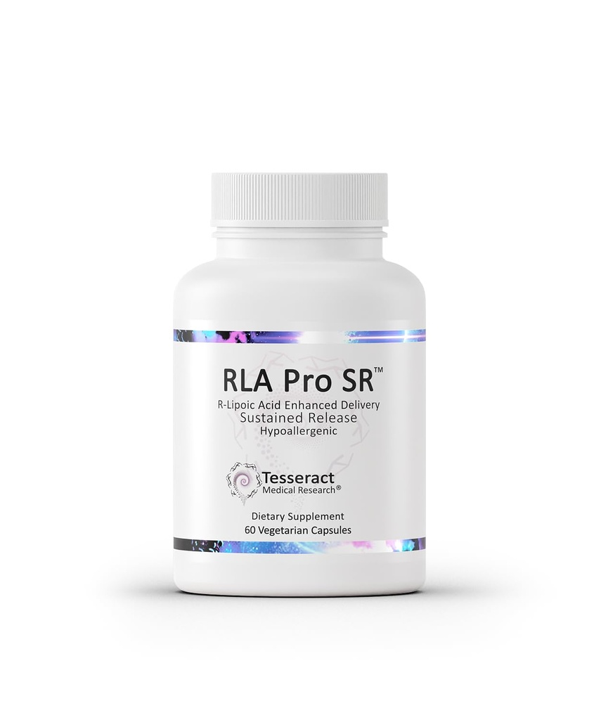 Tesseract RLA Pro SR, Lipoic Acid Suplement, 60 Capsules, Sustaind- R-Lipoic Acid, Boosts Mitokondria Energy, Amino Acid Metabolisme Dukungan, Hipolergenik