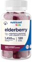 Anak-anak Elderberry Gummies (50mg) dengan Zinc & Vitamin C 120 Gummies - Gluten Free, No Corn Syrup