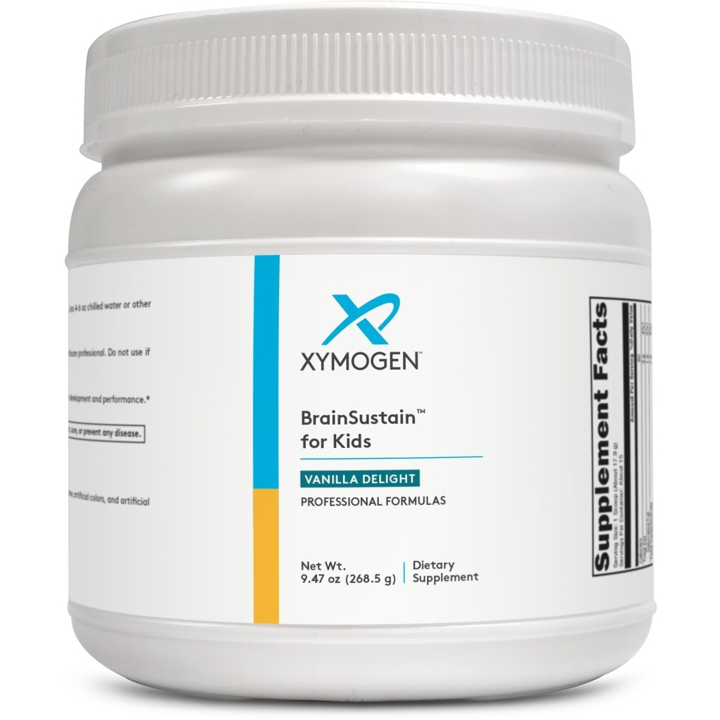 XYMOGEN BrainSustain untuk Anak-Anak - N- Asetil- L- Cysteine, Alpha Lipoic Acid dan DHA for Kids Focus Dukungan - Suplemen Otak dan Fokus - Non-GMO, Gluten, Soy + Dairy- Free (9.47 oz)