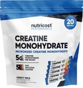 Nutricost Creatine Monohydrate Powder Stickpacks (5 Flavors, 20 Servings)
