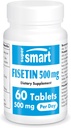 Supersmart - Fisetin 500mg per day (Easy- toTake) - 98% Pure Fisetin Suplement - Sangat Bioavailable Polyphenol - Activator Venesia 124; Non-GMO & Gluten Free - 60 tablet