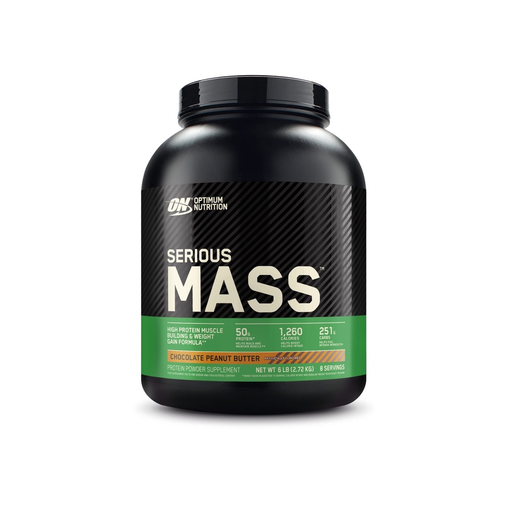 Optimum Nutition Suserious Mass, Weight Gainin Powder, Mass Gainer, Vitamin C dan Zinc for Ammune Dukung, Creactine, Chocolate Peanut Butter, 6 Pound (Packaging May Wary)