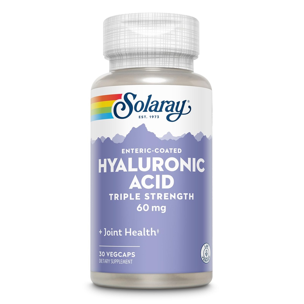SOLARAY Aciranic Acid Triple Power - Skin Elasticity and Firsticity Dukung - Plus Vitamin C - Lab Verified, 60 Day Money- Back Garansi, 30 pelayan, 30 VevCaps