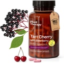 Plant Therapy Tart Cherry Capsules with Elderberry Manufaktur in USA 4 Month Suppply The Body, Immune System & Sleep Cycle Suplemen Perempuan & Men 120 Vegetarian Capsule