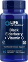 Ekstensi Hidup Elderberry + Vitamin C, Dukungan kekebalan setiap hari dari Elderberry & Vitamin C, Gluten Bebas, Bukan-GMO, Vegetarian, 60 Kapsul