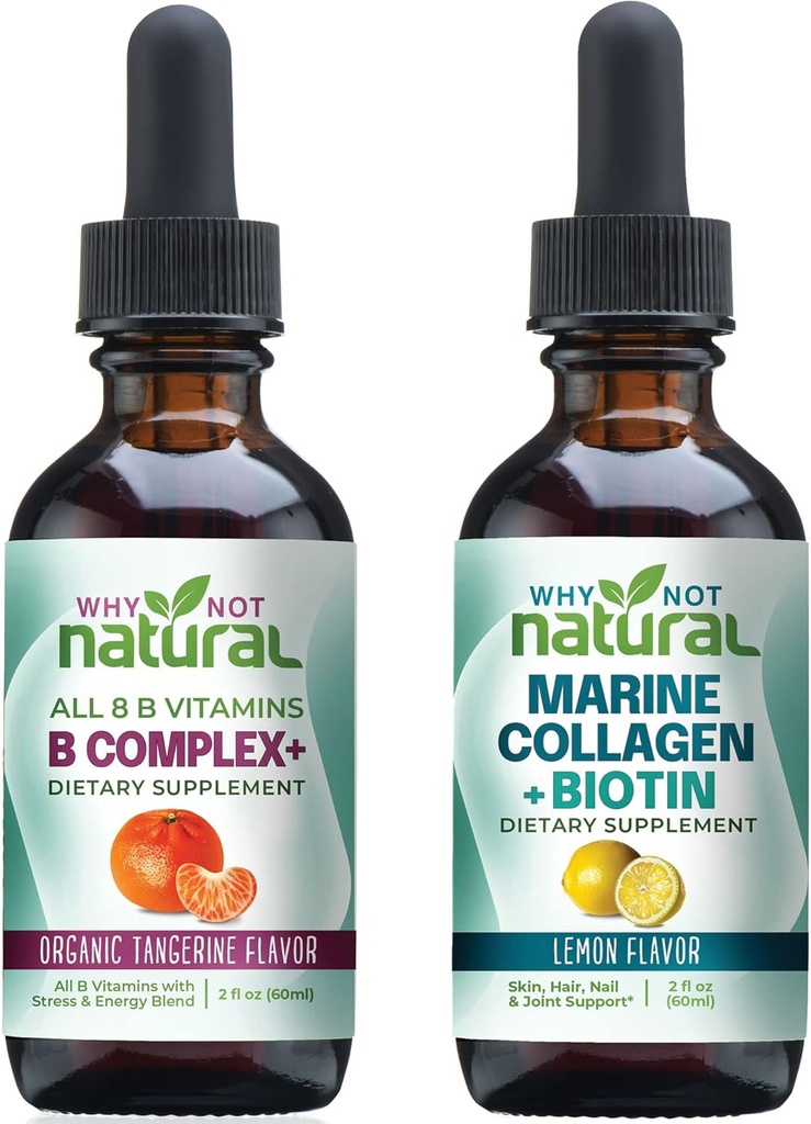 Mengapa tidak alami Vitamin B Kompleks Liquid Drops dan Marine Liquid Collagen untuk Rambut, Kulit dan Nails
